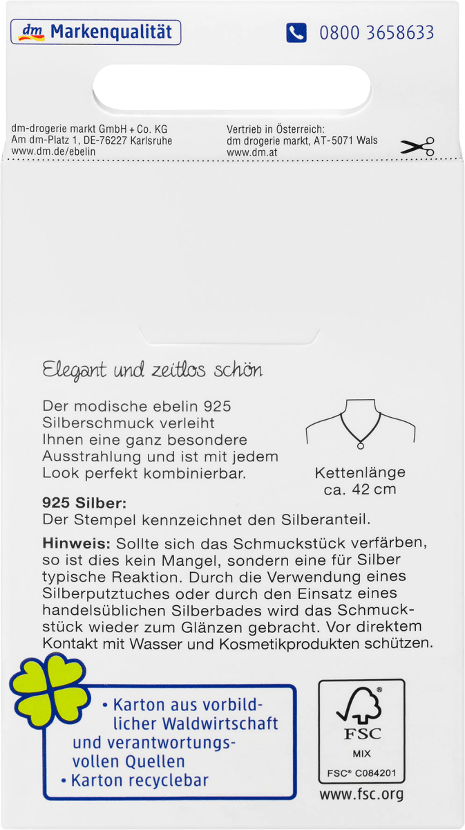 Halskette 925 Silber Herz-Anhänger, 1 St