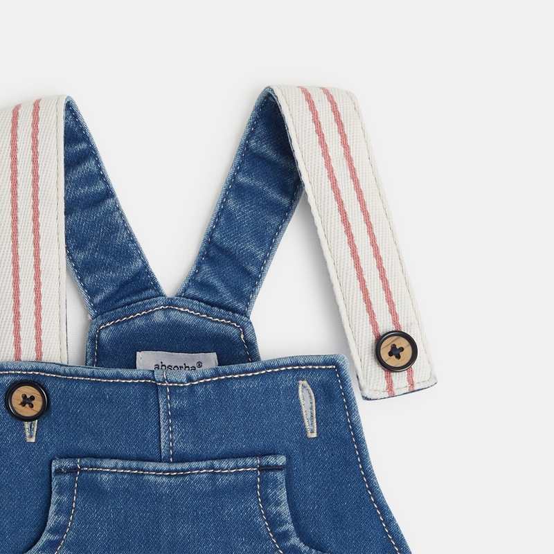 Salopette short en jean confort bébé garçon bleue Absorba