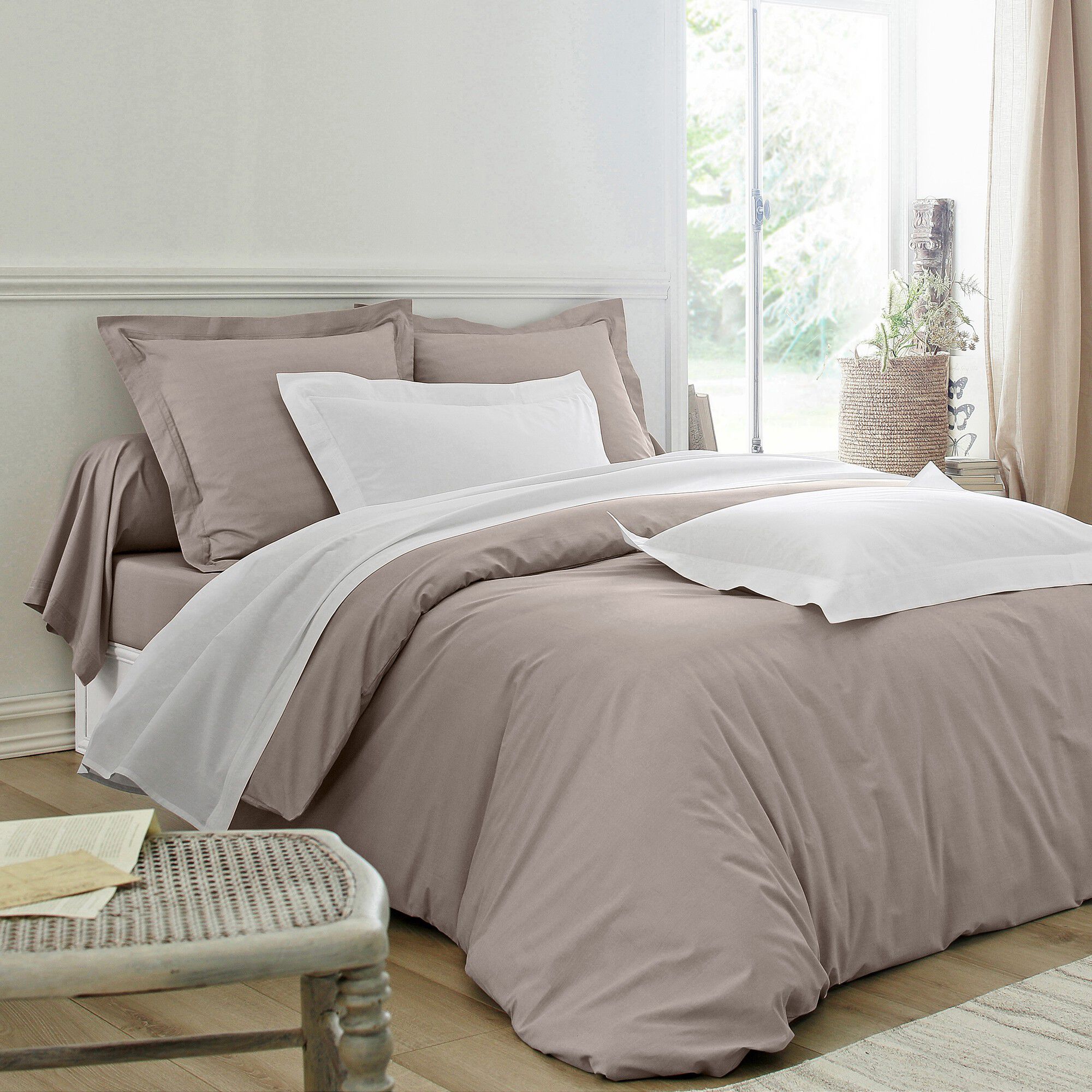 Linge de lit uni percale
