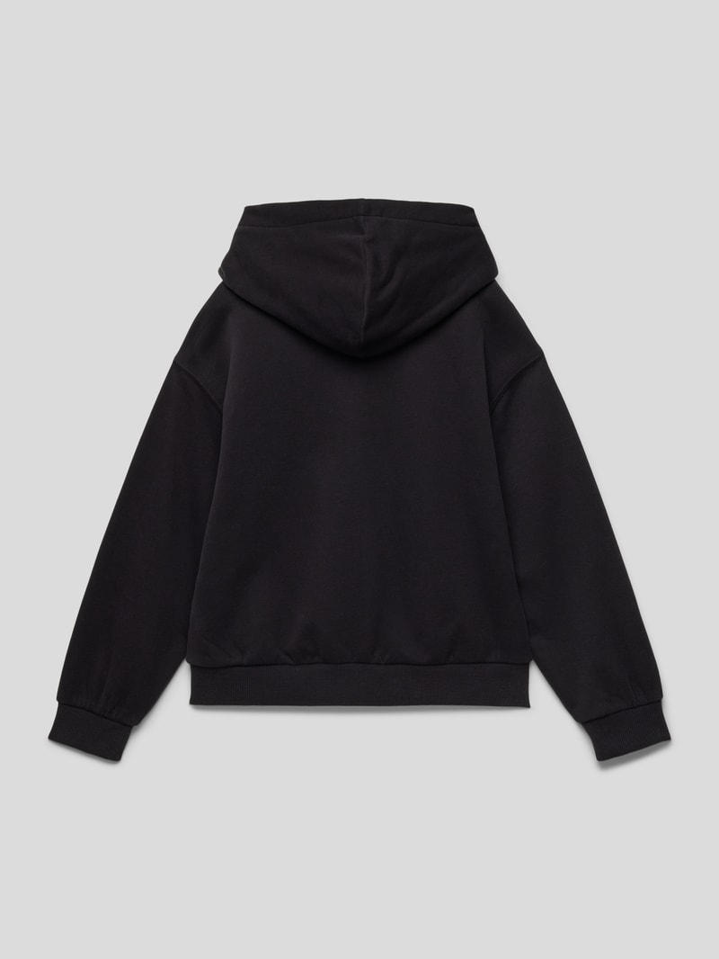 Hoodie mit Label-Print in schwarz