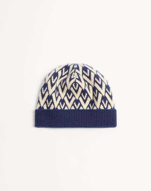 Beanie strikket Toute La V Signature i uld