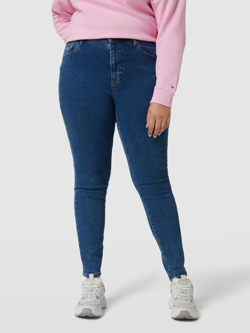 PLUS SIZE Jeans mit Label-Patch Modell 'MELANY' in jeans