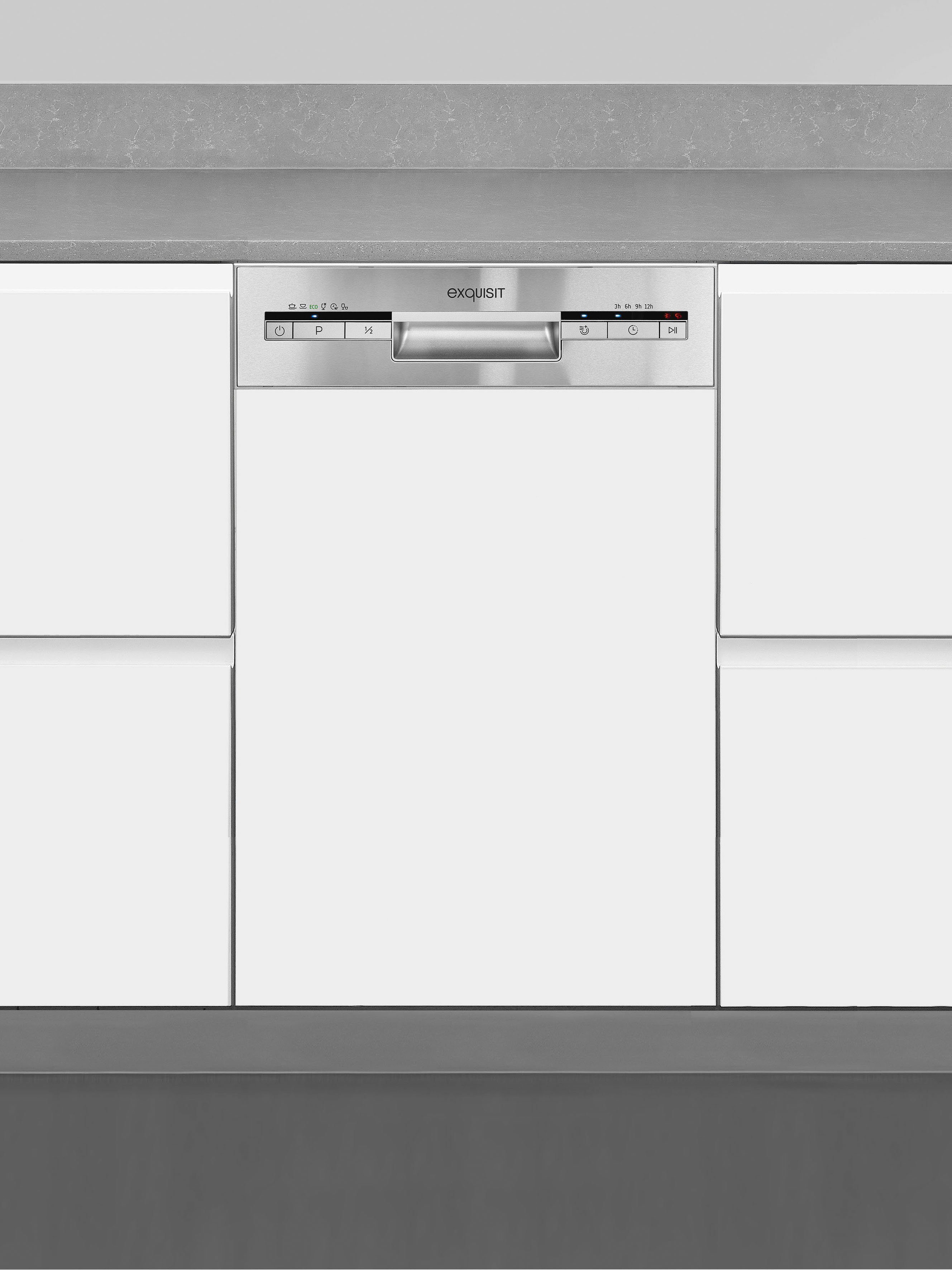 exquisit teilintegrierbarer Geschirrspüler, EGSP1009-EB-030E, 9 Maßgedecke
