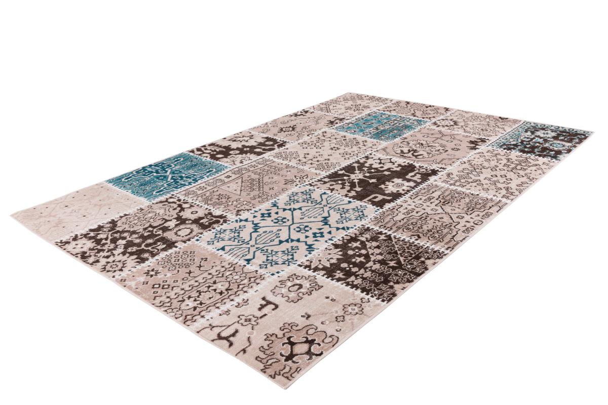 megusta Patchwork-Teppich Teppich Taupe 120cm x 170cm