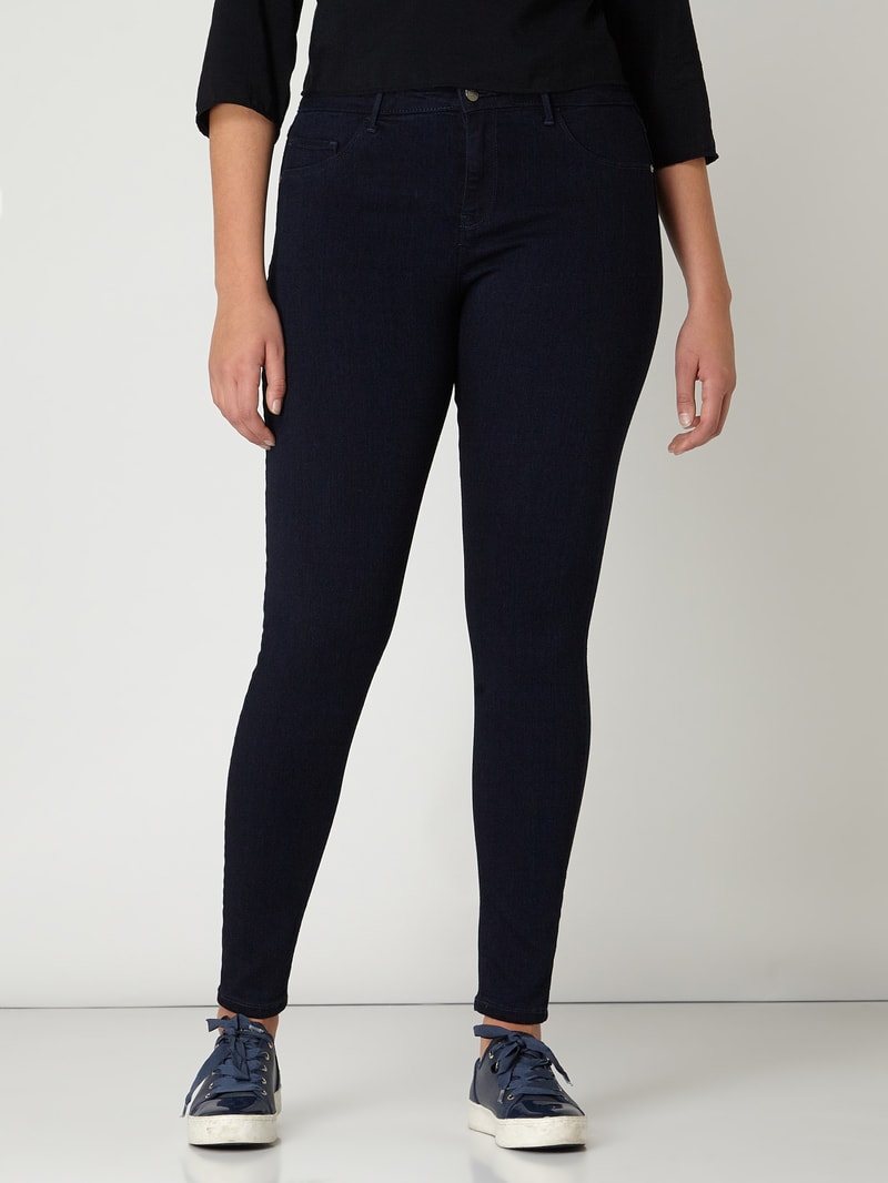 PLUS SIZE Skinny Fit Jeans mit Stretch-Anteil 'Modell Thunder' in dunkelblau