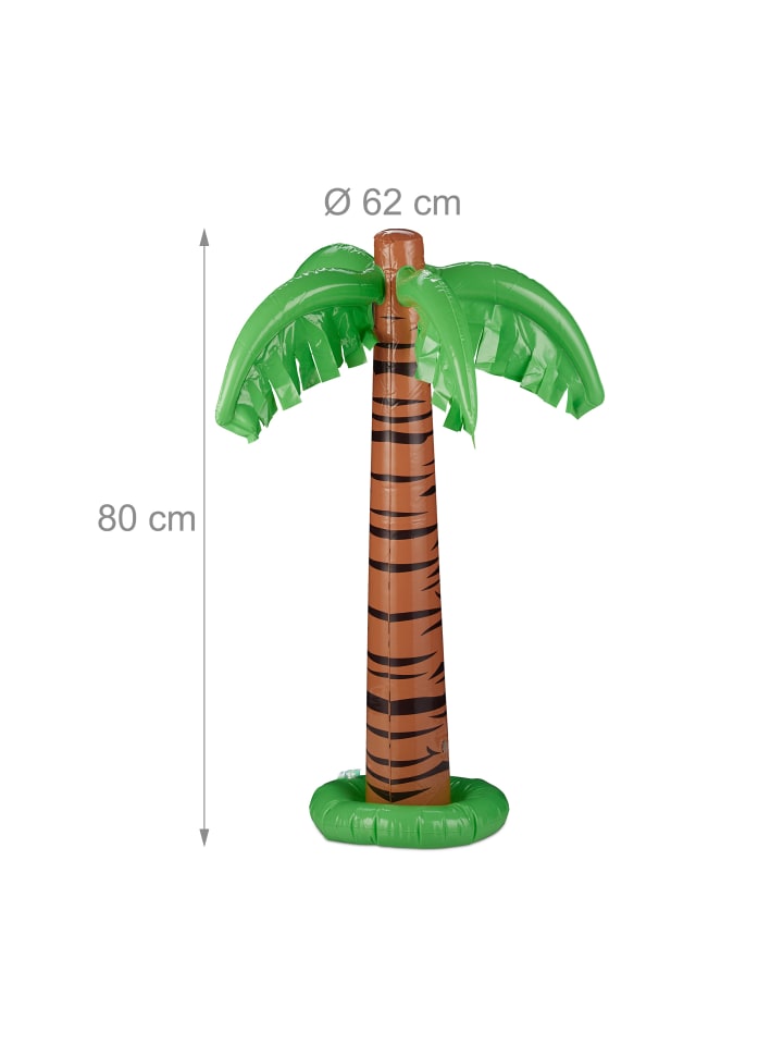relaxdays 2x Aufblaspalme in Grün/ Braun günstig kaufen onesize