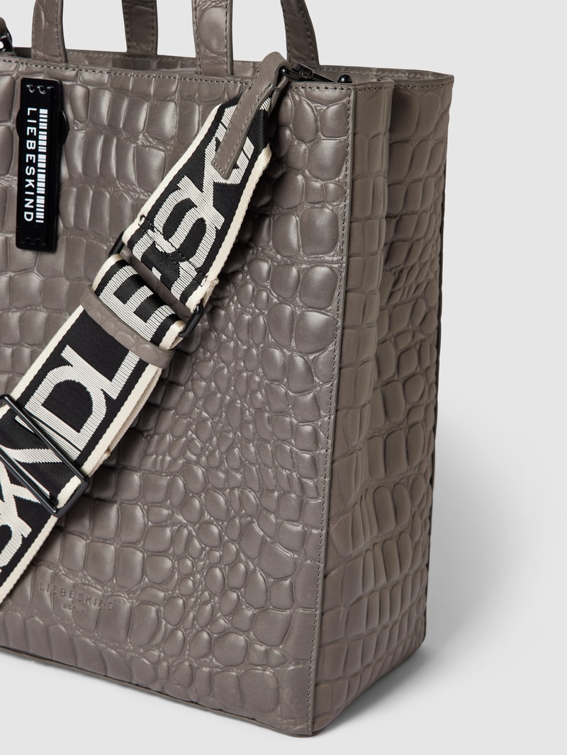 Tote Bag mit Strukturmuster Modell 'Paper' in dunkelgrau
