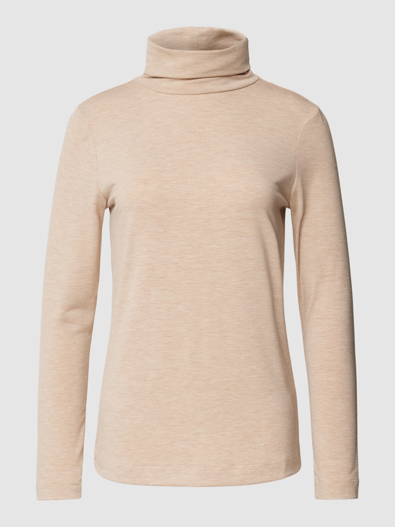 Longsleeve mit Rollkragen in sand meliert