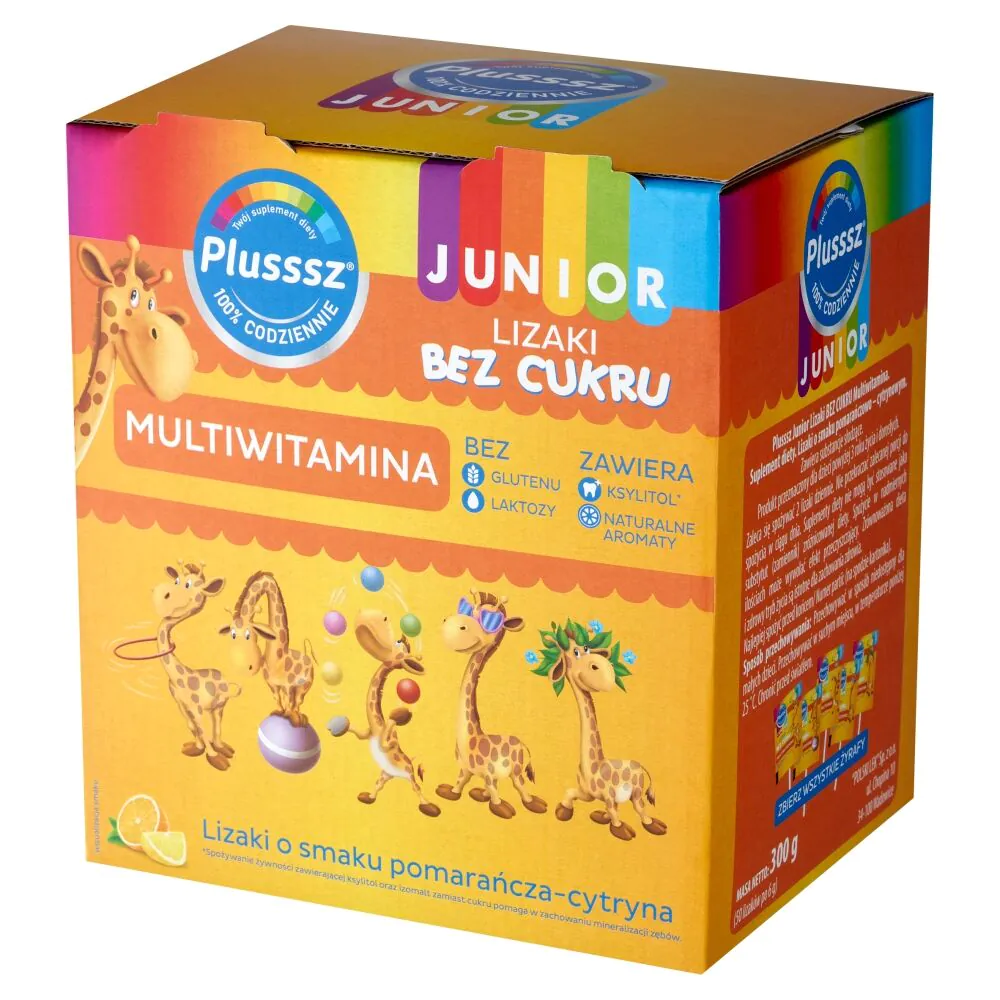 Plusssz Junior Πολυβιταμινούχα Γλειφιτζούρια Χωρίς Ζάχαρη, Γεύση Πορτοκάλι-Λεμόνι