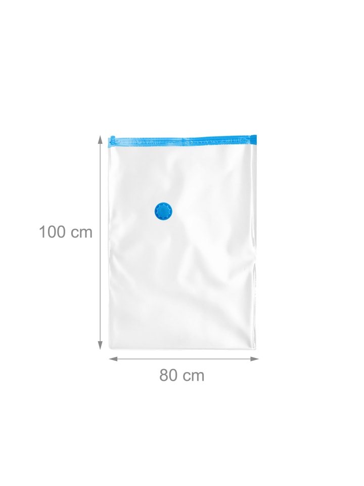 relaxdays 6 x Vakuumbeutel in Transparent/ Blau - 100x80 günstig kaufen onesize