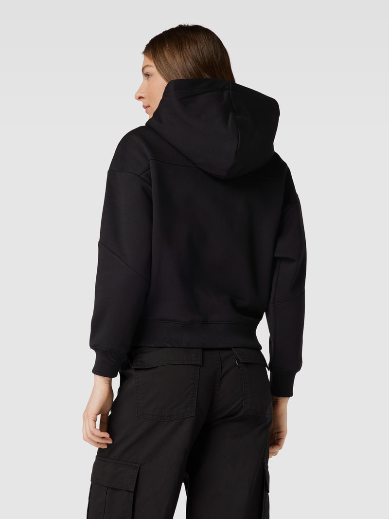 Sweatjacke mit Label-Details in black