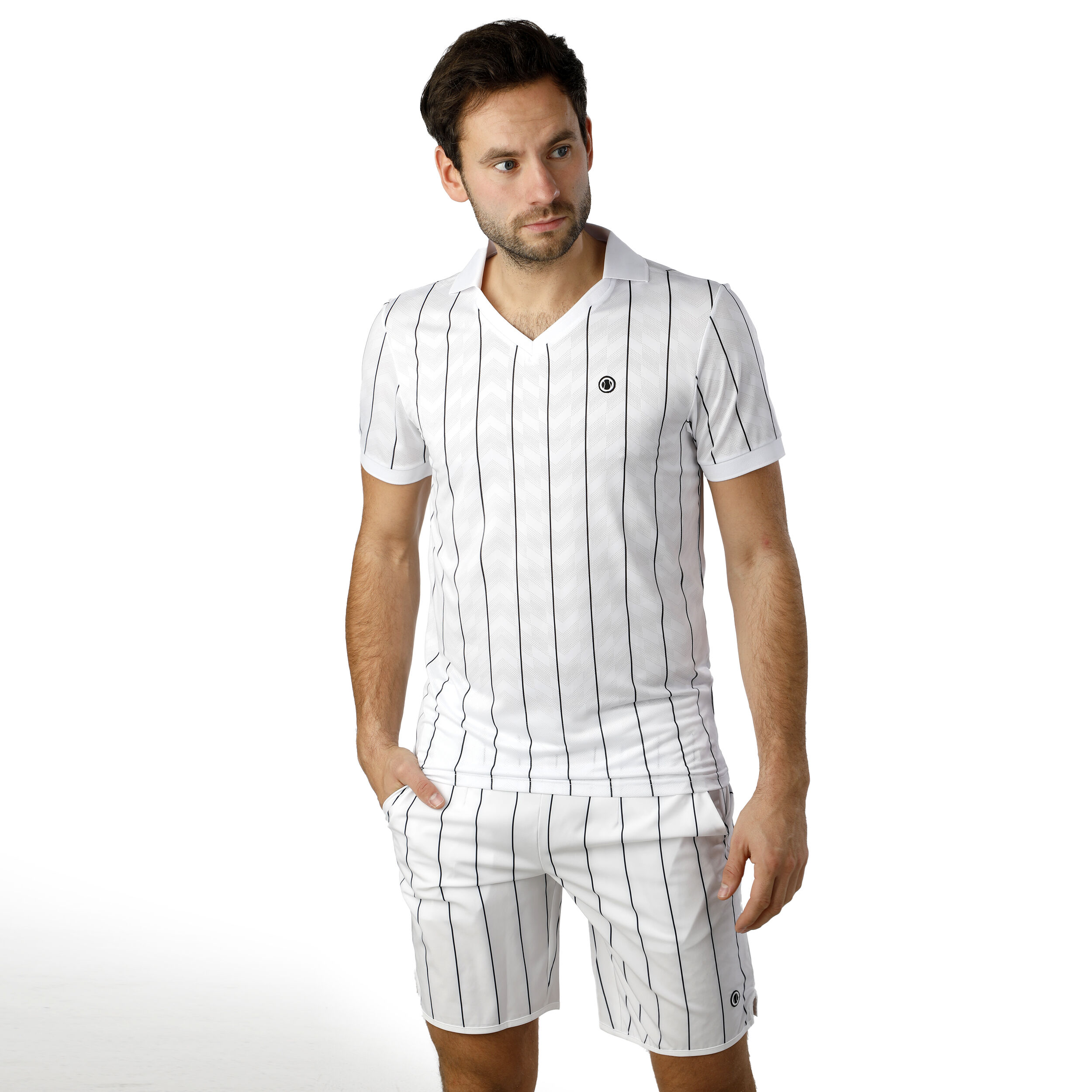 Stripes Polo Special Edition Herren - Weiß, Schwarz