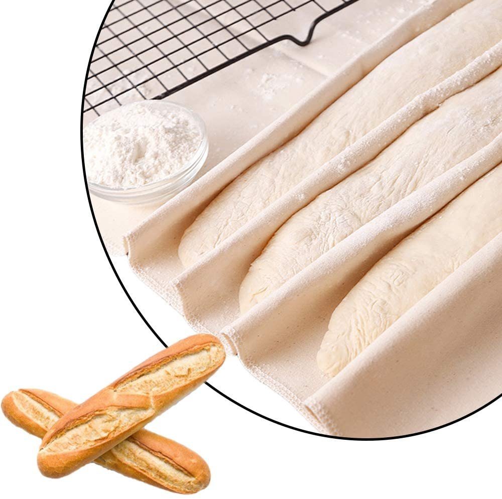 MORRENT Backform Bäckerleinen teigtuch, Leinentuch Backen,Premium Bäckerleinen, aus 100% unbehandelten Natur Leinen, Leinentuch zum Backen