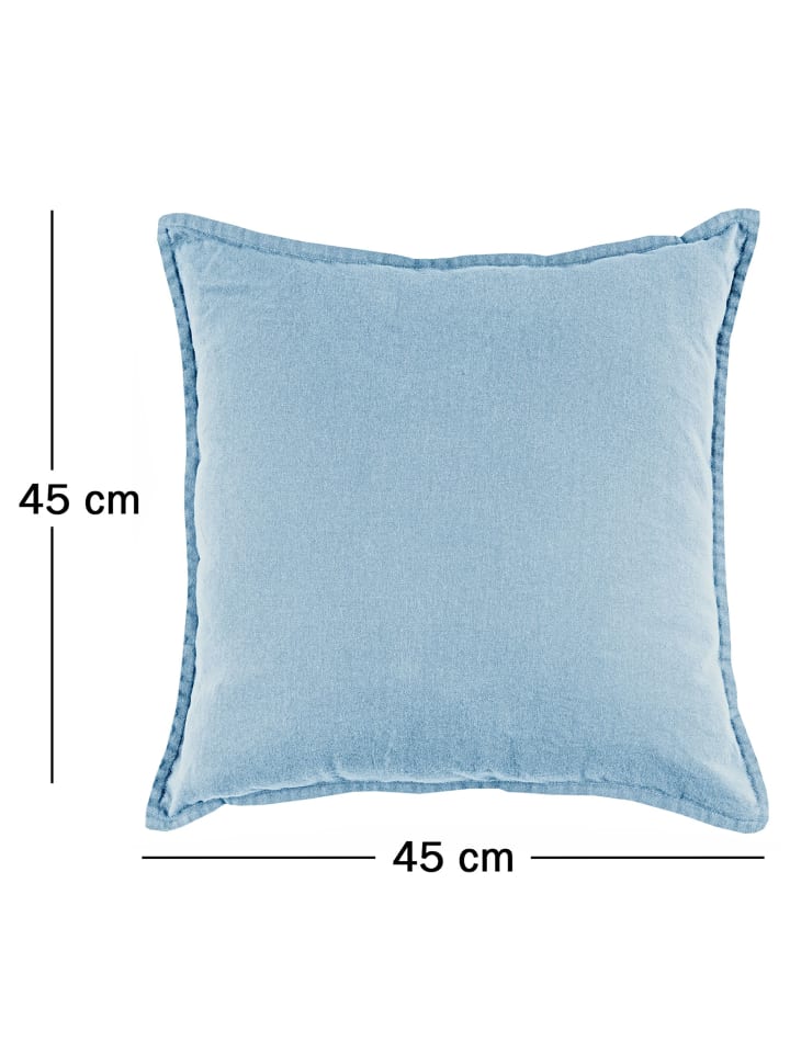 JACK 2er Set Kissenhülle 45x45cm Baumwolle Einfarbig in Hellblau günstig kaufen 45x45 cm