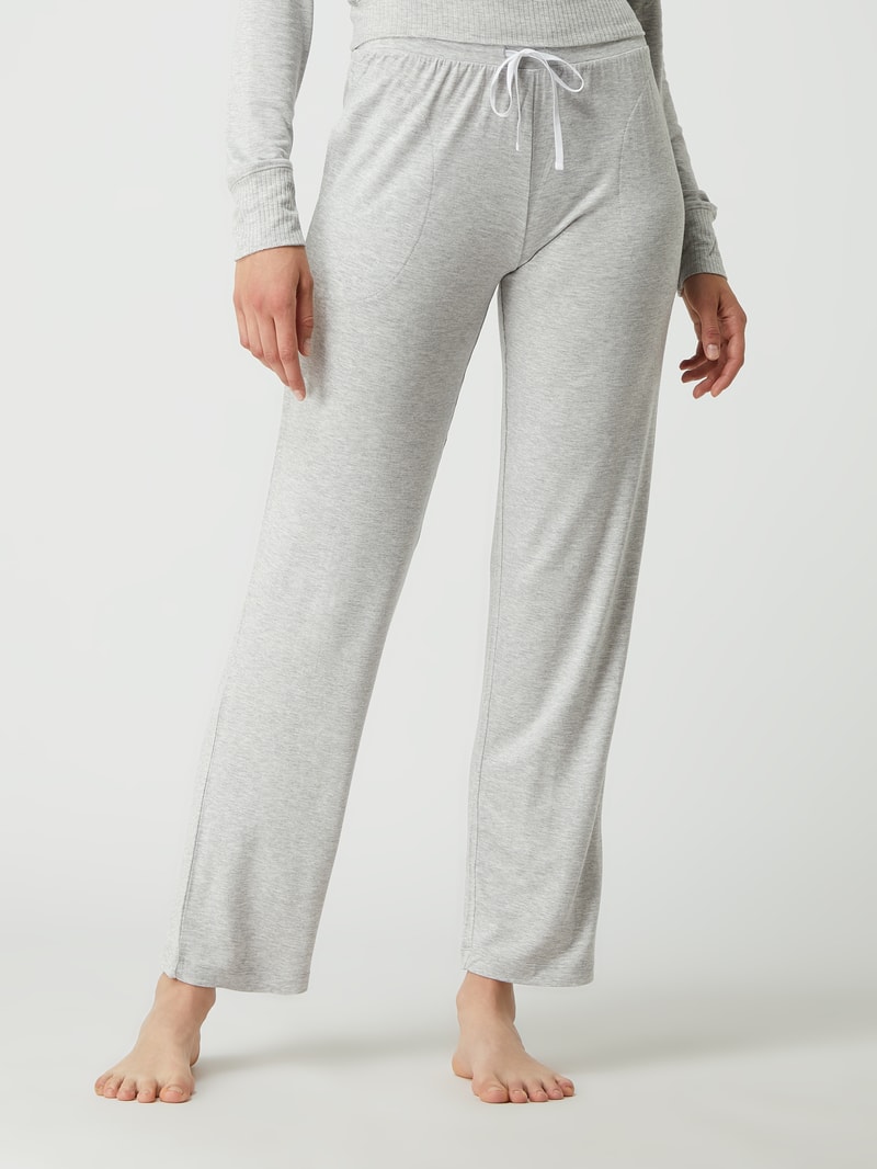 Loungehose mit elastischem Bund in mittelgrau meliert