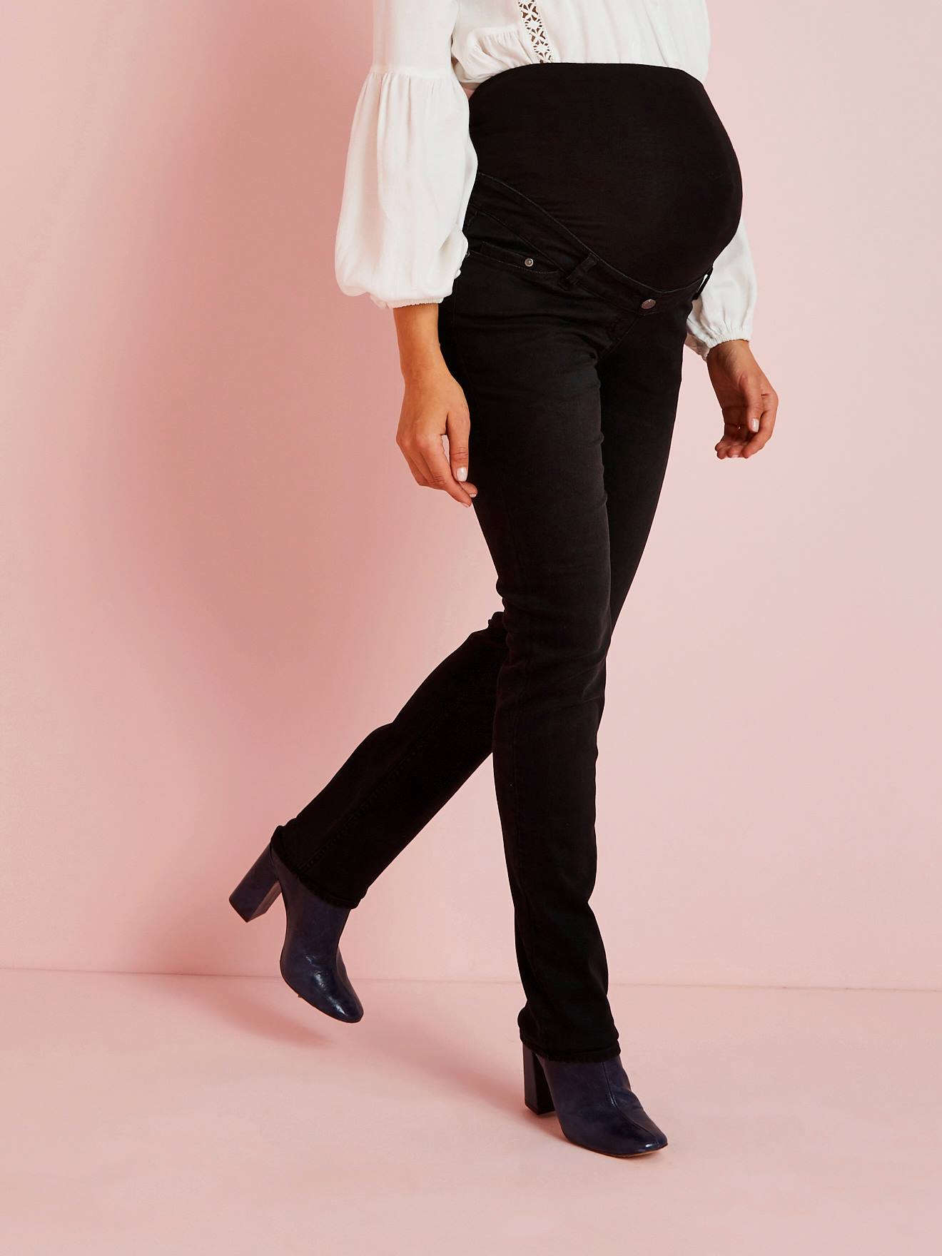 Jean droit de grossesse entrejambe 79 denim brut