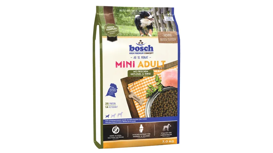 bosch Dog Hundetrockenfutter Mini Adult Geflügel & Hirse 3 kg 3 kg