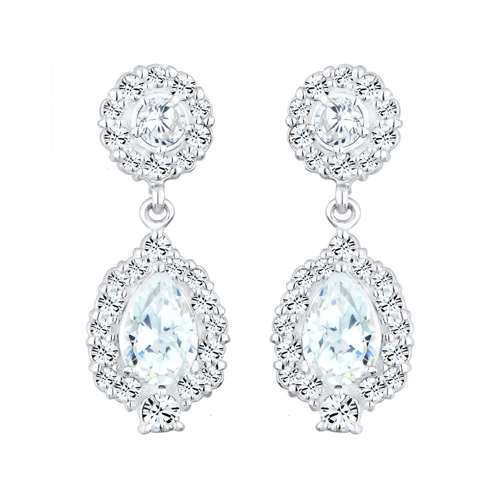 Elli PREMIUM Elli PREMIUM Boucles d'Oreilles Pendante  Cristaux de Zircone Cristal Femme  (925 Boucles d'oreilles