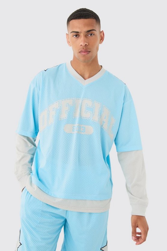 Kastiges Oversize Mesh-Oberteil