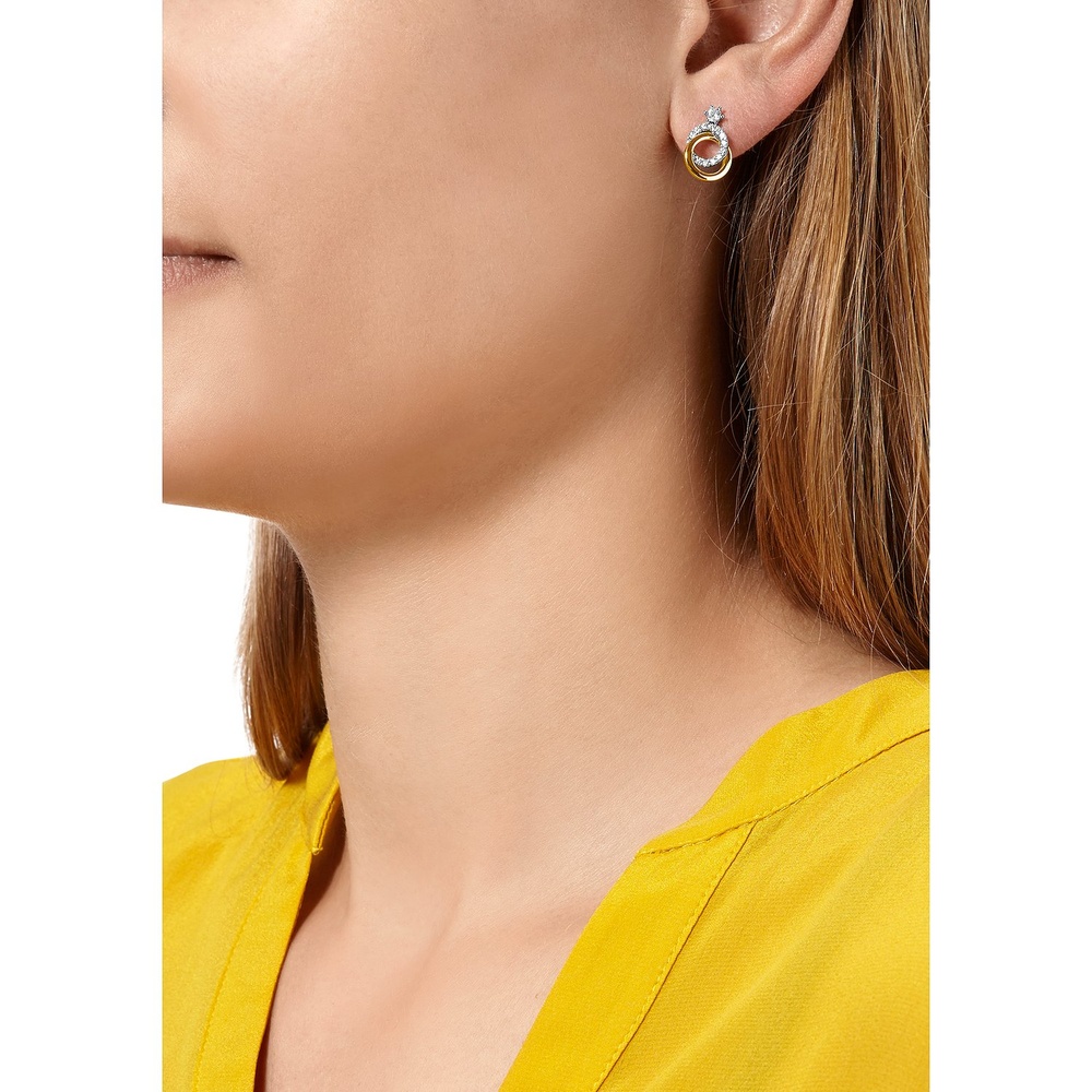 FAVS Boucles d'oreilles à fermoir à poussette 375 Or jaune, 375 Or blanc Boucles d'oreilles