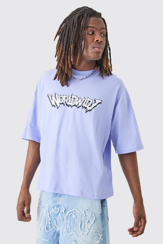 Kastiges Oversize T-Shirt mit Gothic Print