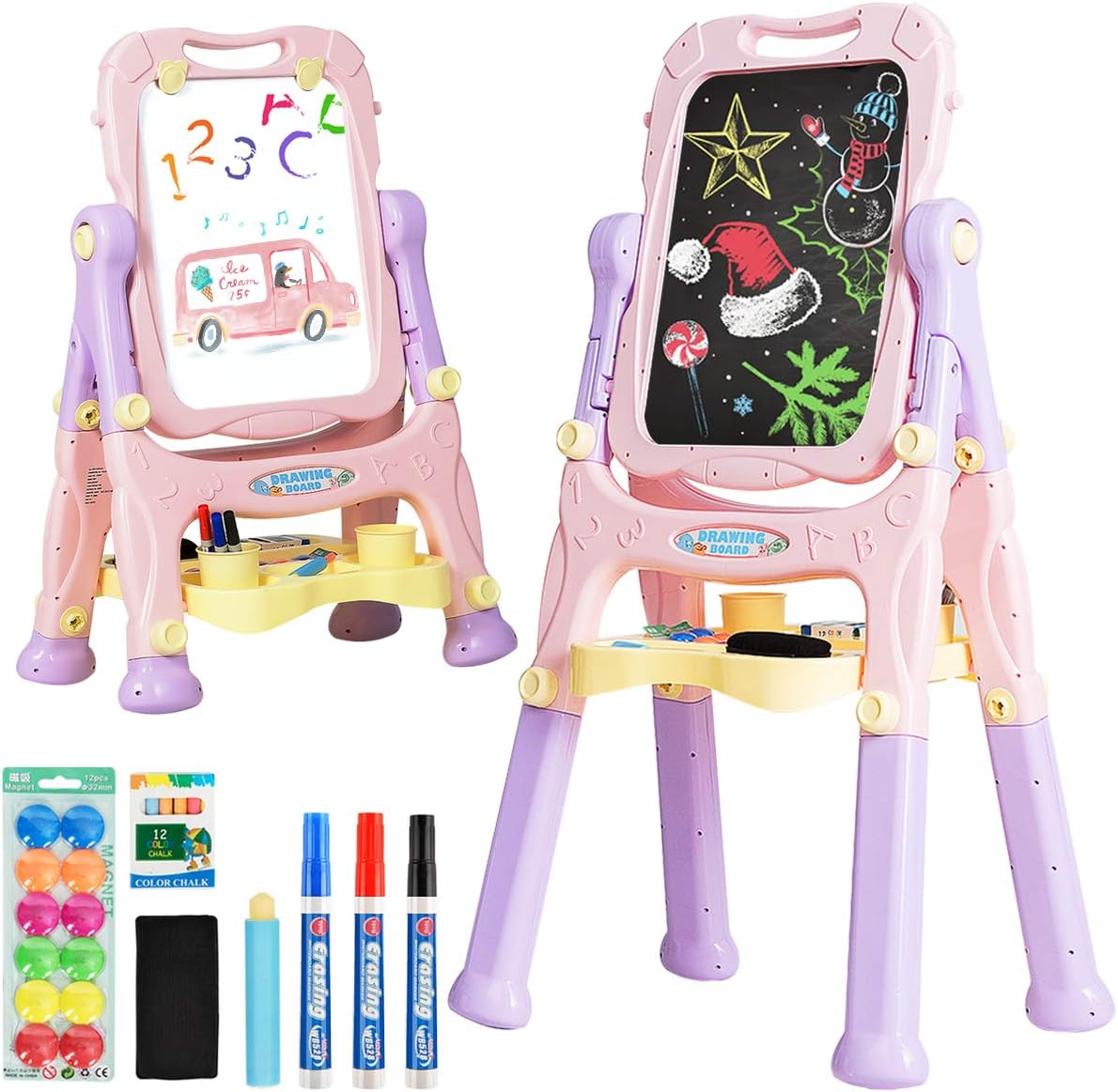 Costway 2 in 1 Kindertafel, Kinder Staffelei doppelseitig