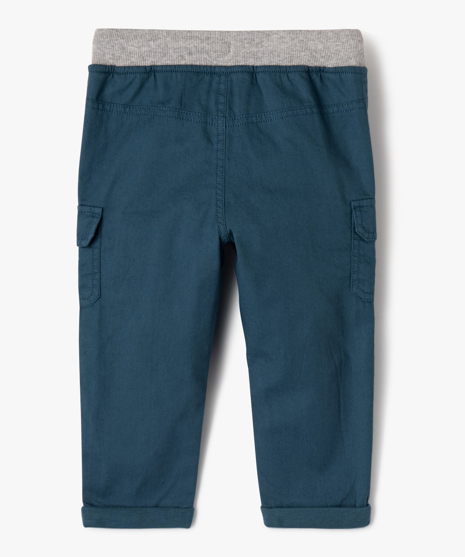 Pantalon coupe cargo doublé avec taille élastique bébé g... bleu | GEMO
