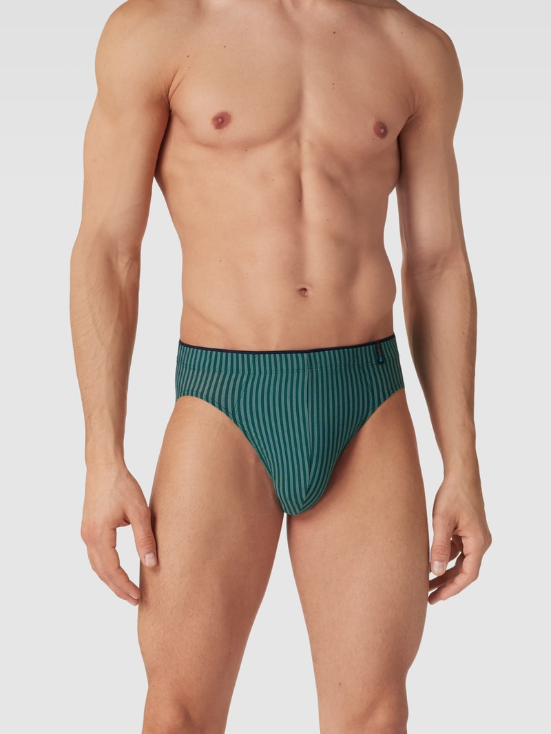 Slip mit Streifenmuster Modell 'Supermini' in grün