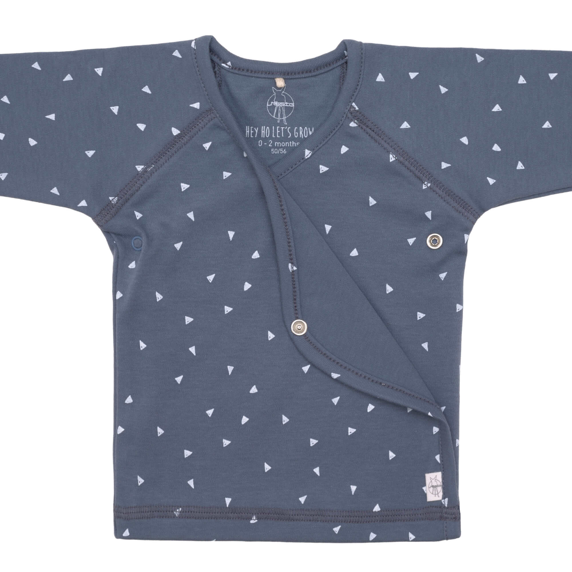 Baby Wickelshirt - Bio Baumwolle, Triangle, Blau