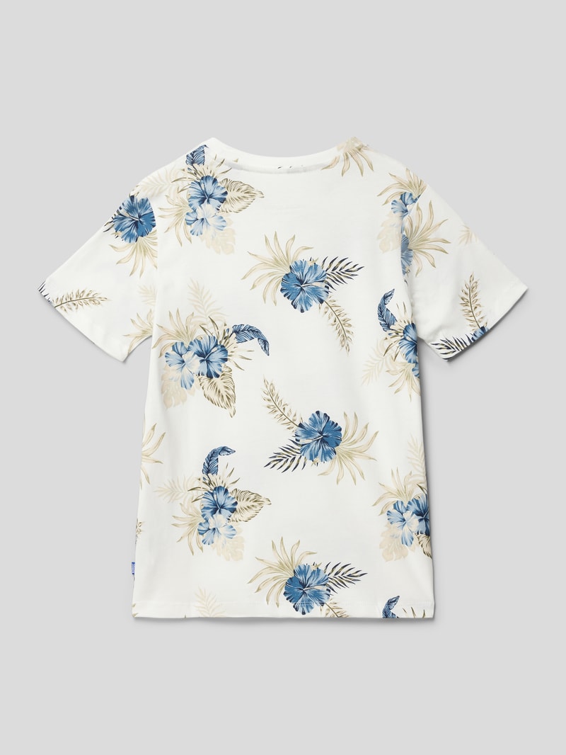 T-Shirt mit floralem Muster in offwhite