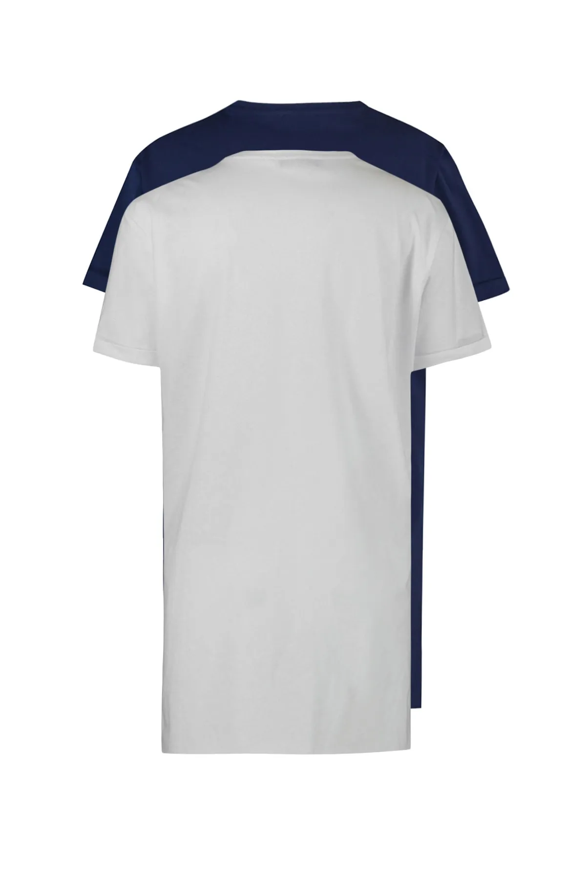 Trendyol Modest  Marineblau-weißes Basic-Strick-T-Shirt mit Schlitz und detailliertem Rundhalsausschnitt im 2er-Pack TCTSS21UK0009