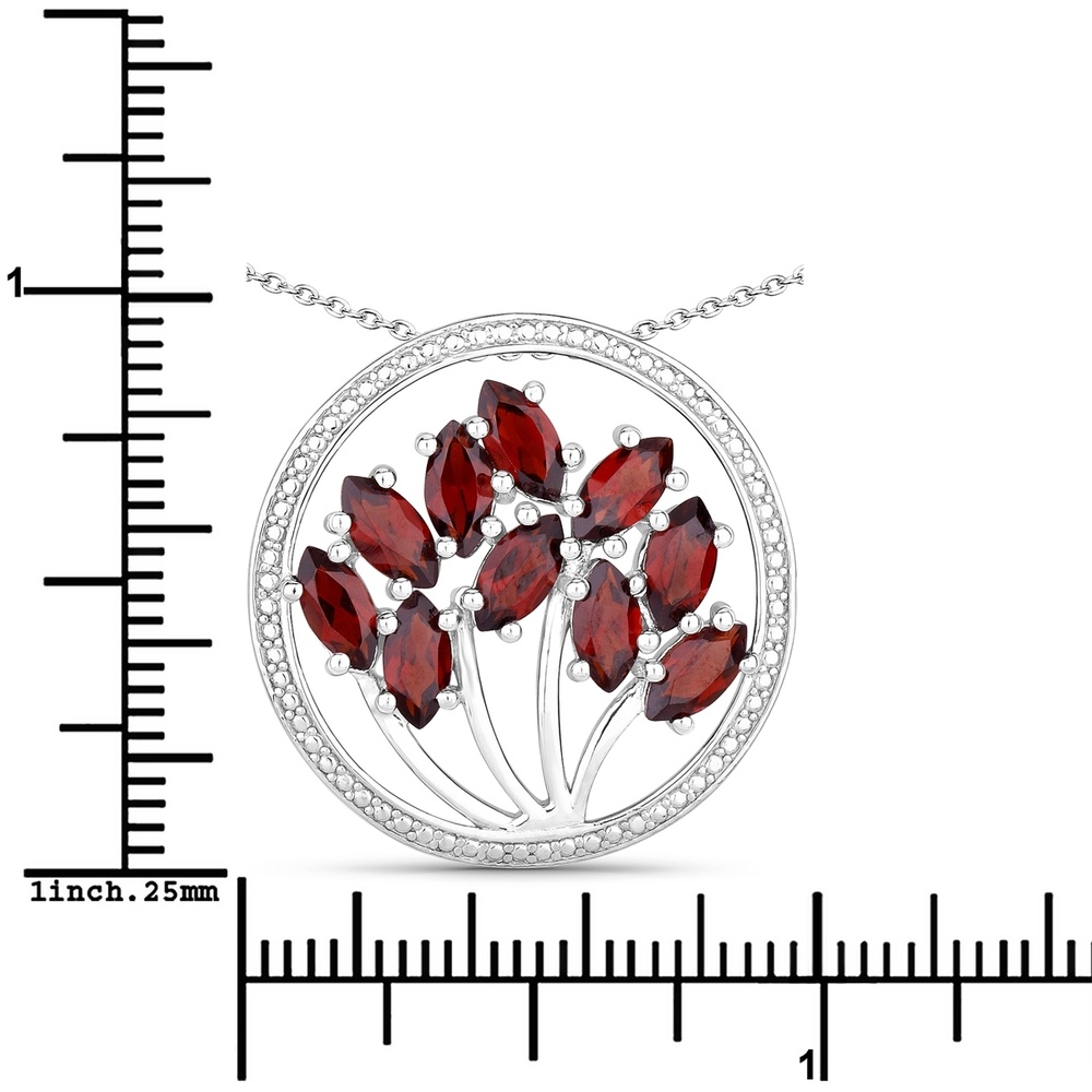 Rafaela Donata Chaîne Tree of Life Argent sterling Grenat en Argent Bijoux
