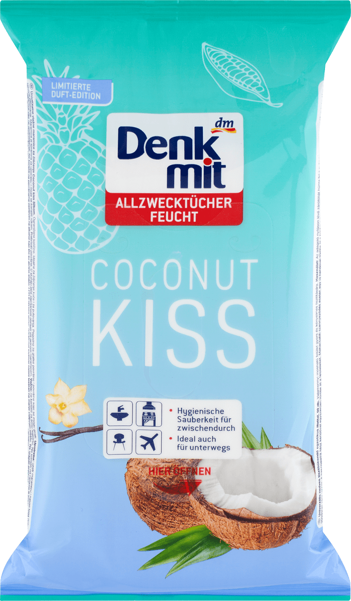 feuchte Allzwecktücher Coconut Kiss, 50 St