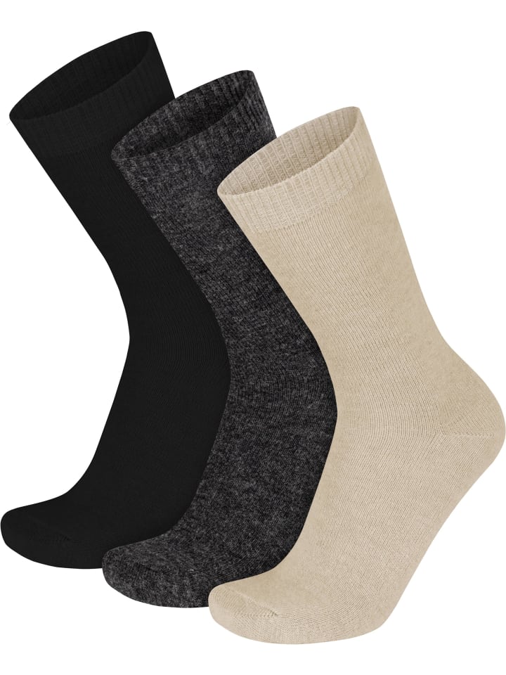 normani 3 Socken aus Cashmere und Merinowolle mit Komfortbund in Beige günstig kaufen