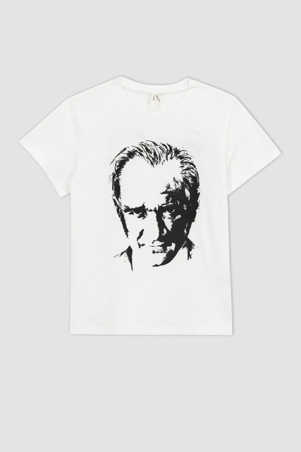 DeFacto  Mädchen T-Shirt mit Atatürk-Aufdruck, kurzärmlig, weiß, Z5093a623sm