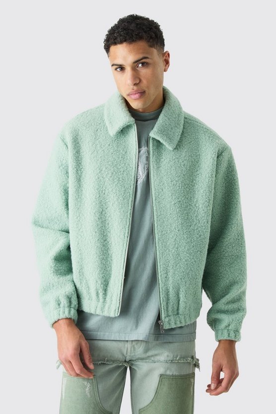 Kastige Oversize Bouclee Borg Harrington-Jacke