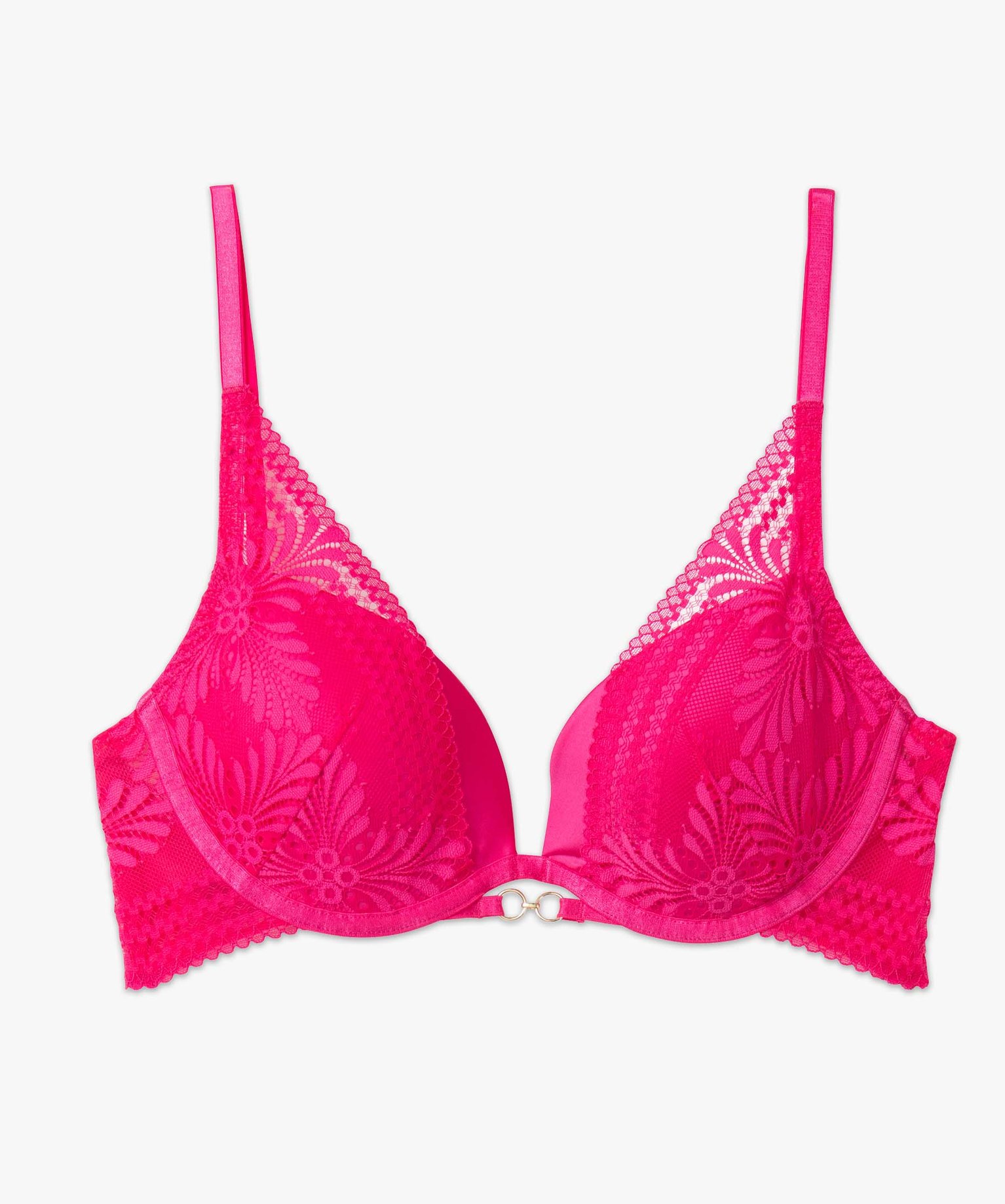 Soutien-gorge corbeille effet foulard en dentelle et satin violet | GEMO