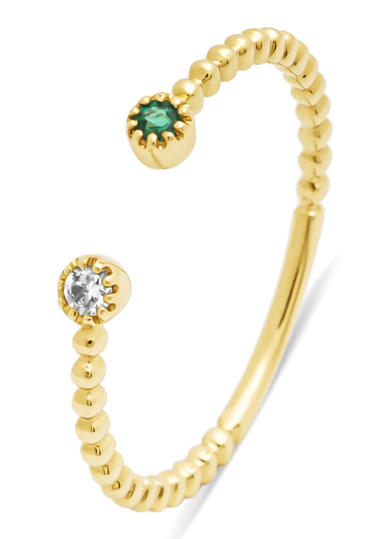 Anello Diamond Point in oro giallo, smeraldo da 0,04 ct, Joy