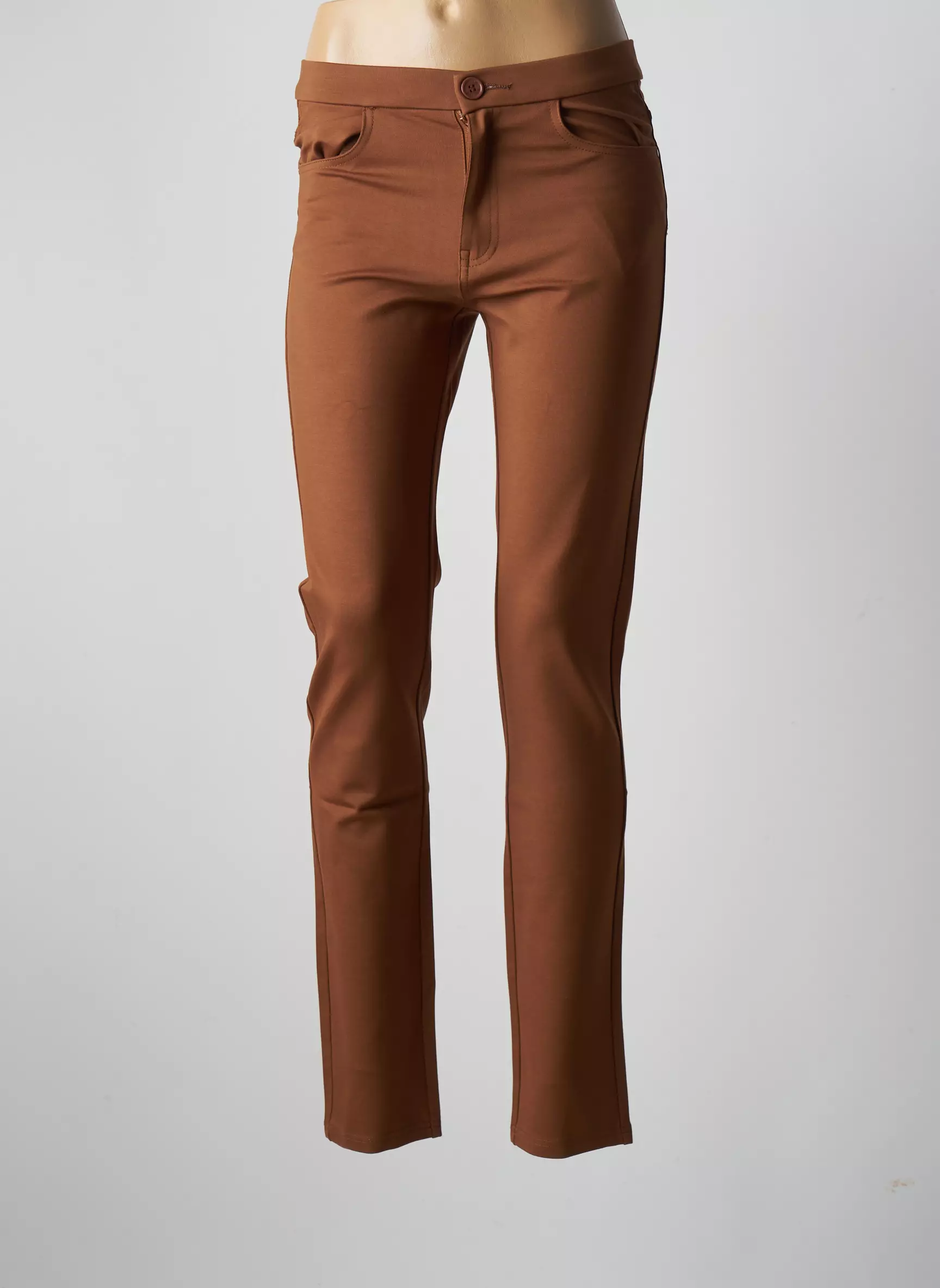 Youline Pantalons Slim Femme couleur marron