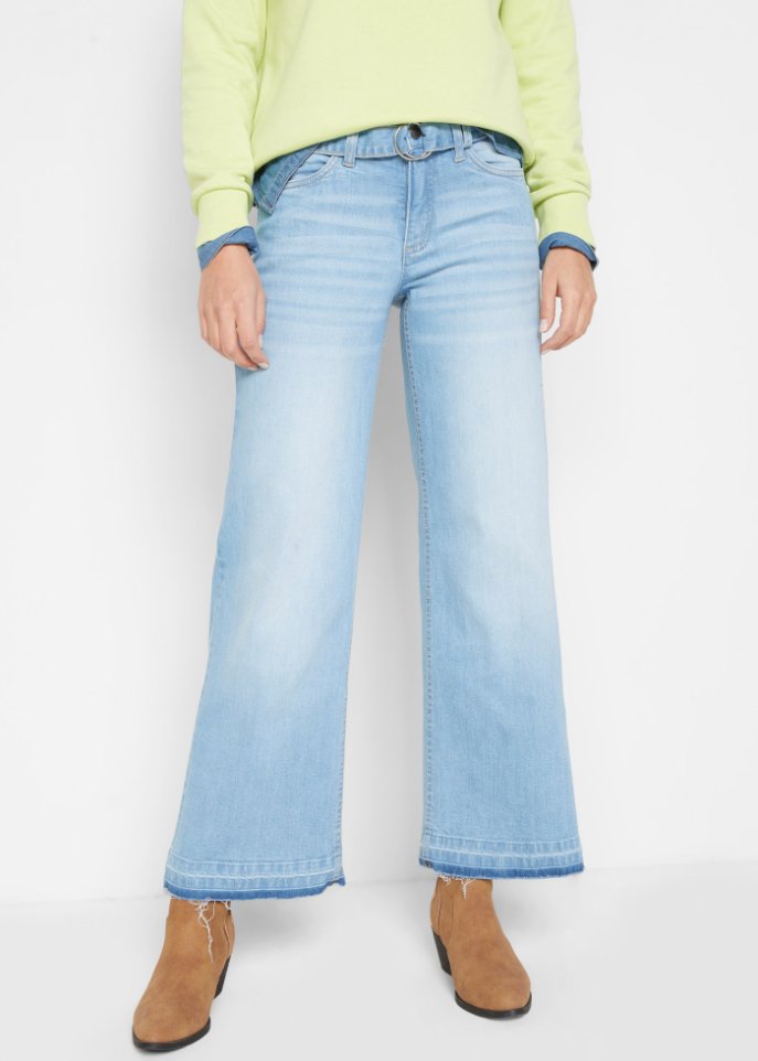 Stretch-Jeans Culotte knöchelfrei