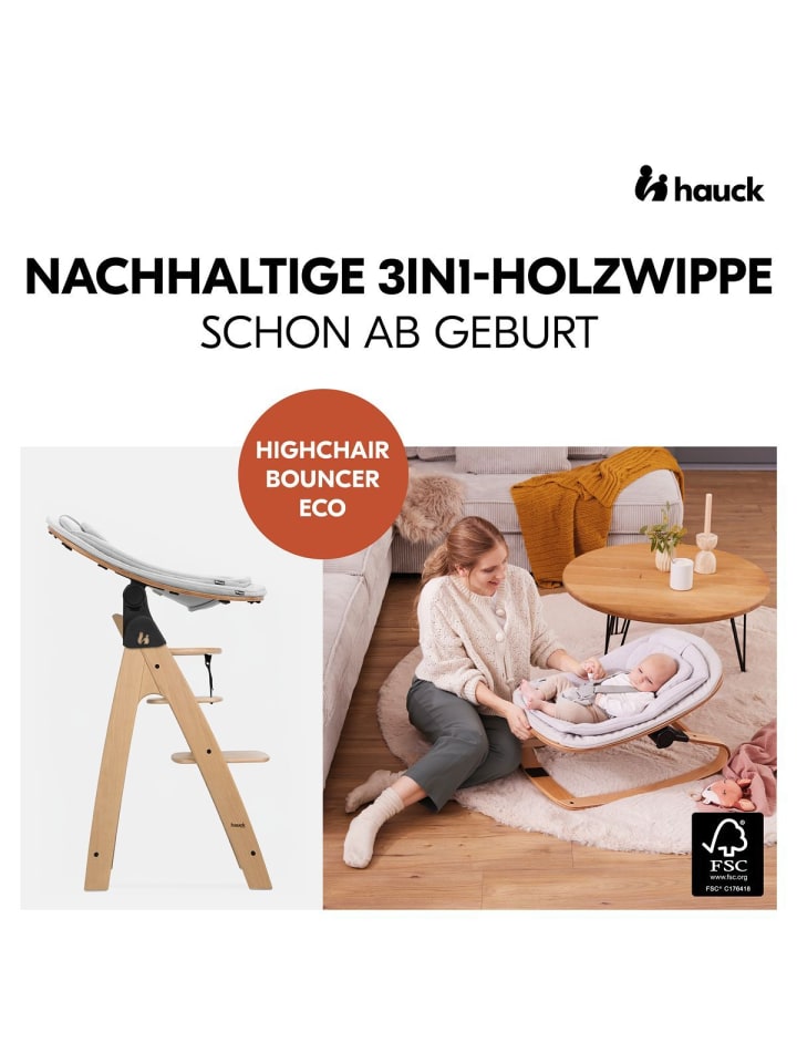 Hauck Arketa Oak 4-tlg. Newborn Set Eco - Hochstuhl in braun,grau günstig kaufen onesize