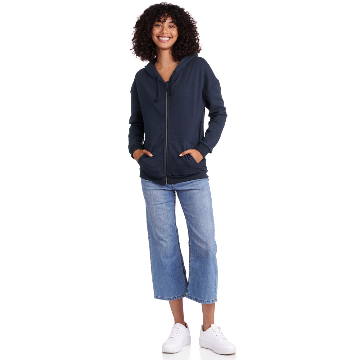 2 Damen Sweatjacken mit Herz-Stickerei