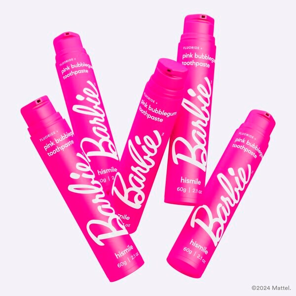 Hismile Barbie Pink Bubblegum -hammastahna 60g