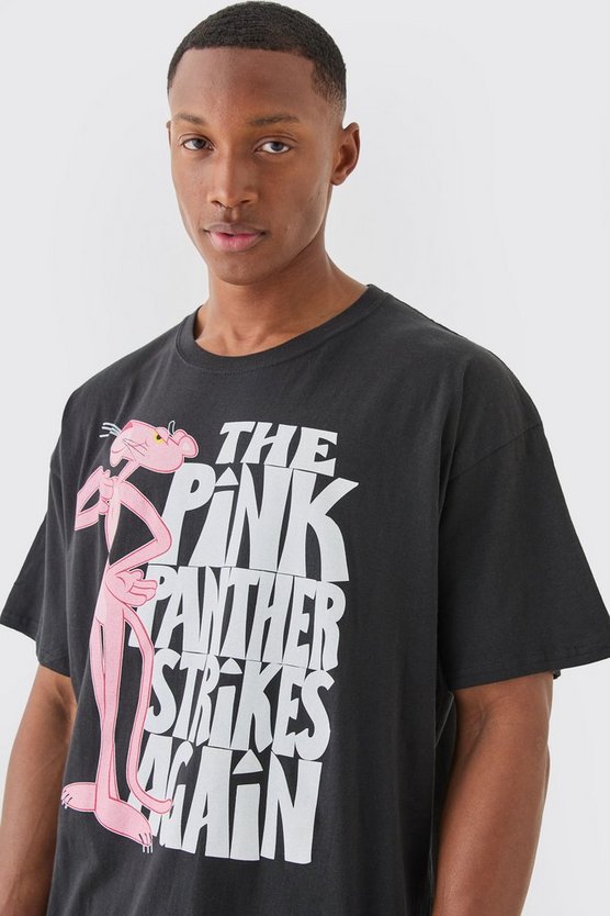 Oversize T-Shirt mit lizenziertem Pink Panther Print