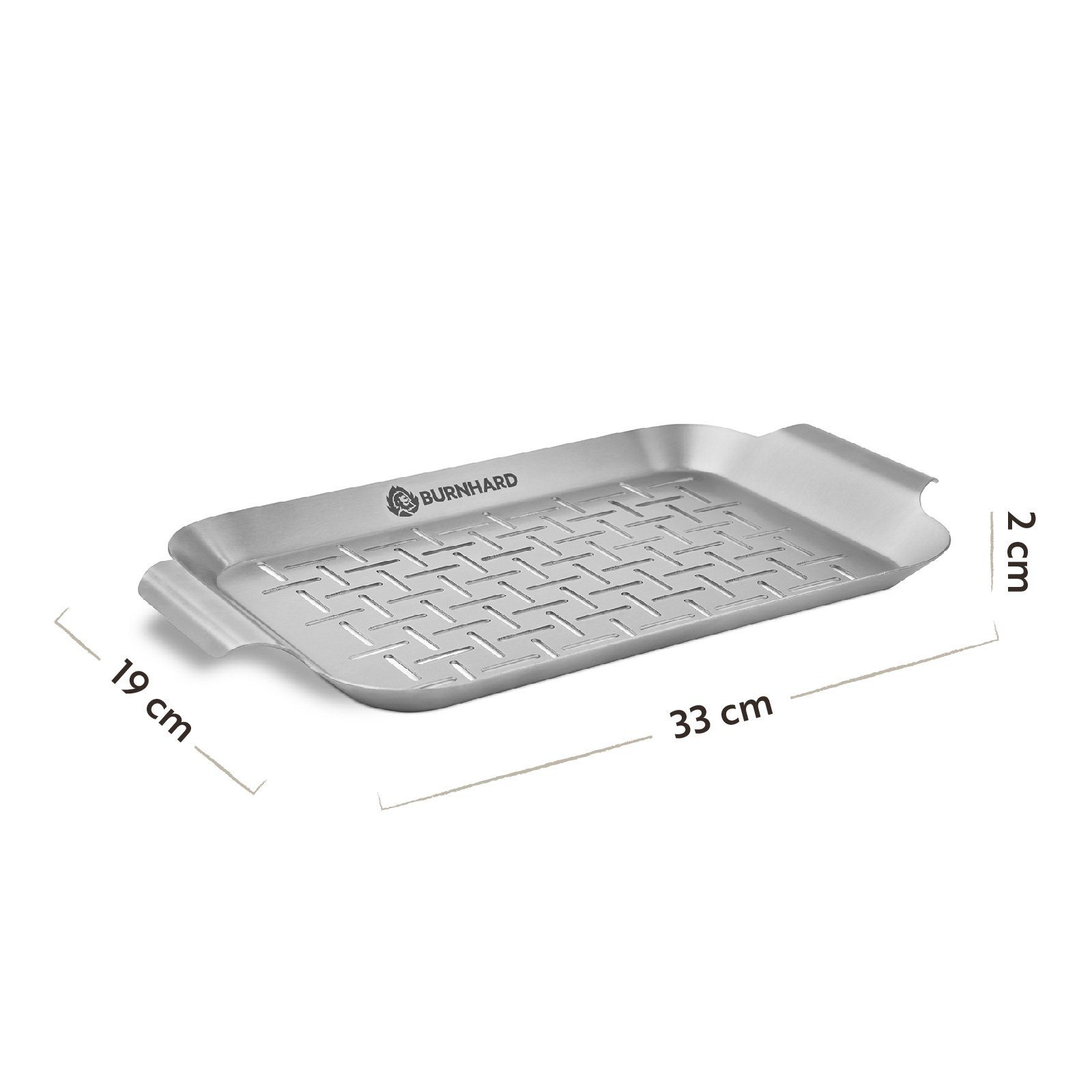 BURNHARD Grillschale Grillkorb, Edelstahl, Grillschale 33x19x2 cm