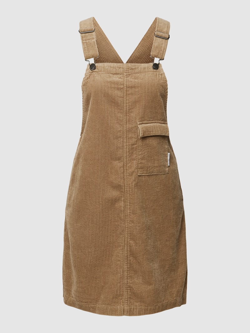 Minikleid in Cord-Optik in beige
