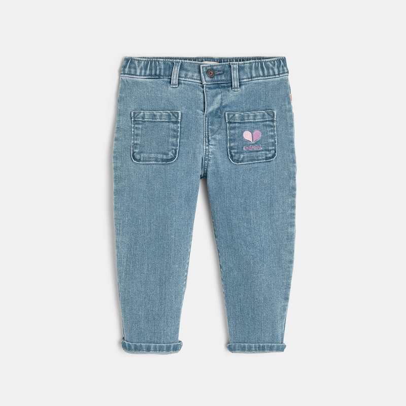 Jean bébé fille denim poches devant bleu Catimini