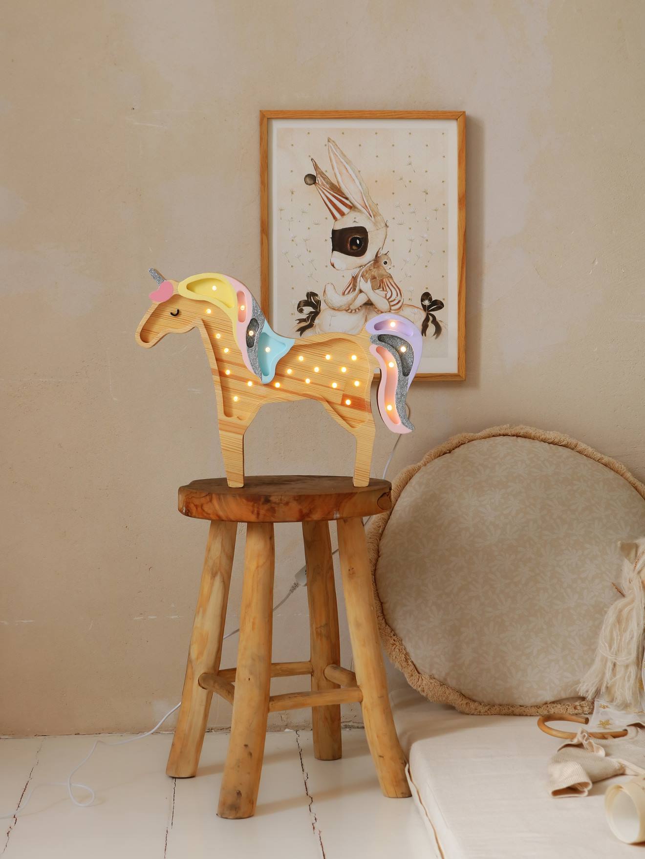 Lampe veilleuse Licorne LITTLE LIGHTS bois