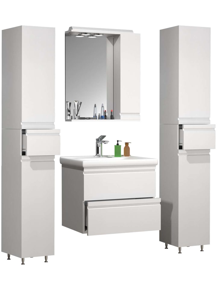 ebuy24 Badmöbelset SiloraL Weiß 120 x 46 cm günstig kaufen onesize