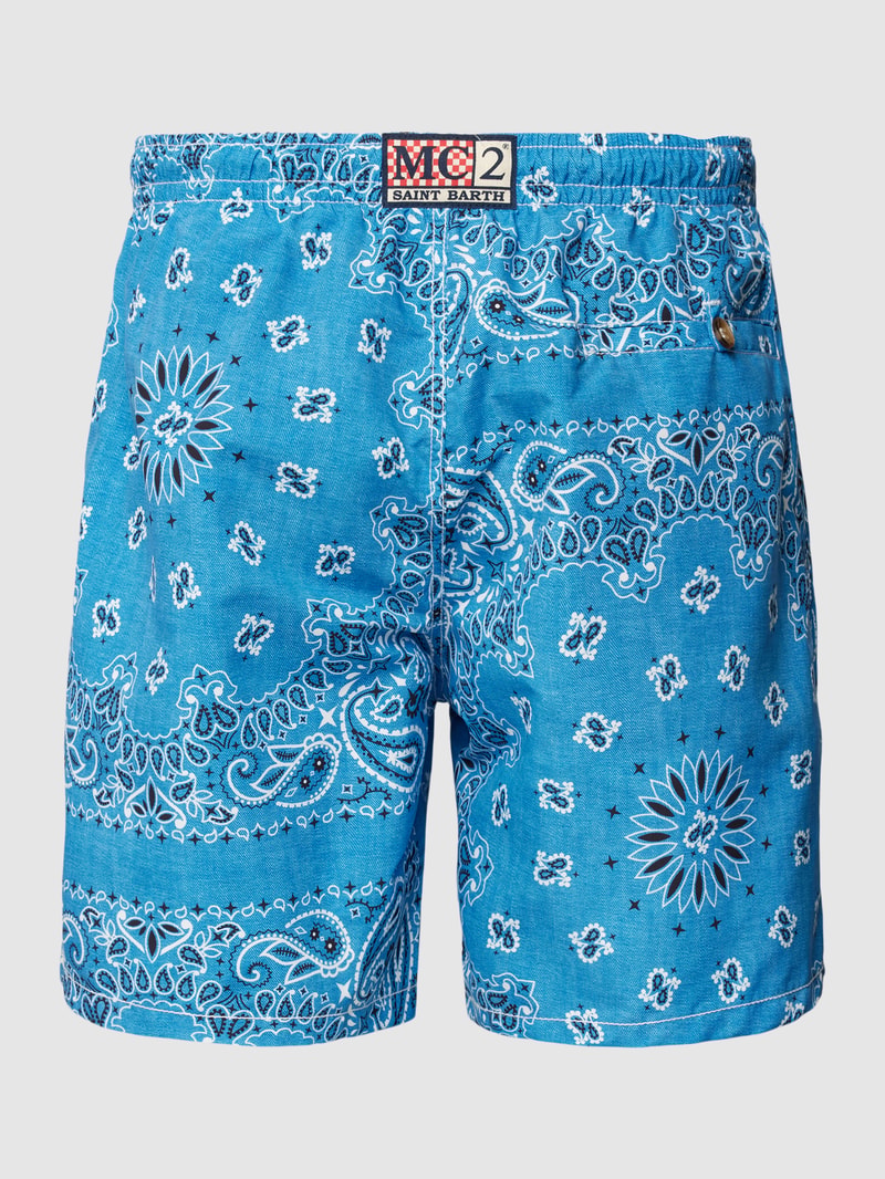 Badehose mit Allover-Print Modell 'CAPRESE' in jeans